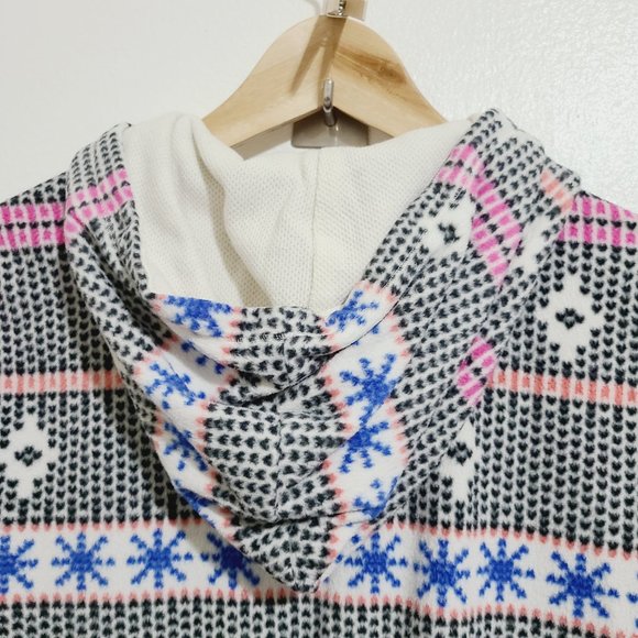 Kensie Onesie Hooded Fleece Pattern PJ's Large - Picture 7 of 16